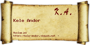 Kele Andor névjegykártya