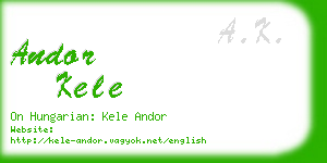 andor kele business card